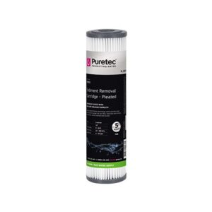 Puretec Pleated Sediment Cartridge, 10 inch, 5 Micron