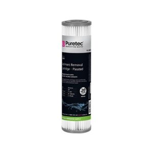 Puretec Pleated Sediment Cartridge, 10 inch, 20 Micron