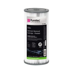 Puretec Pleated Sediment Cartridge, 10" MP, 20 Micron PL20MP1
