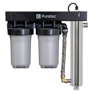 Puretec 10”, 1” connection, Filtration & UV with Reversible Mounting Frame