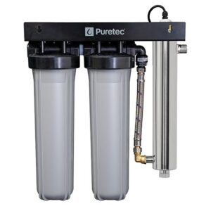 Puretec 20”, 1” connection, Filtration & UV with Reversible Mounting Frame