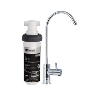 Puretec High loop designer faucet with quick-twist filter, 0.1 micron