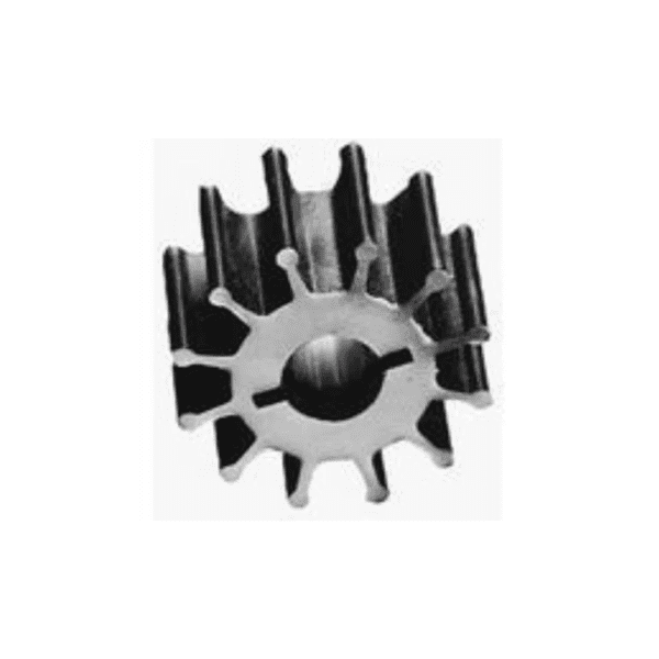 Jabsco Impeller: 12 Blade, Drive 7, Shaft 16mm, 57mm Dia, 31.5mm Deep