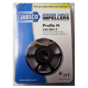 Jabsco Impeller: 6 Blade, Drive 4, Shaft 8mm, 51mm Dia, 22mm Deep